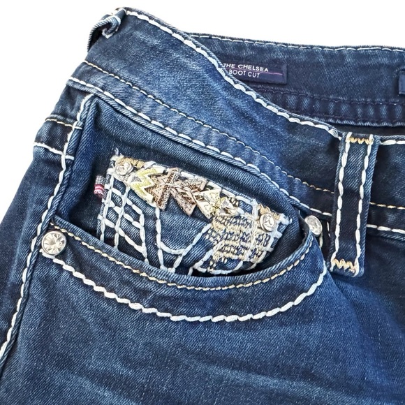 Vigoss Chelsea boot bootcut jeans women’s sz 6 10 festival boho cowgirl glam - Picture 5 of 16